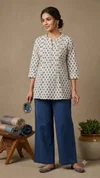 K 1280 By Naisha Cotton Printed Pintucks Ladies Tops 